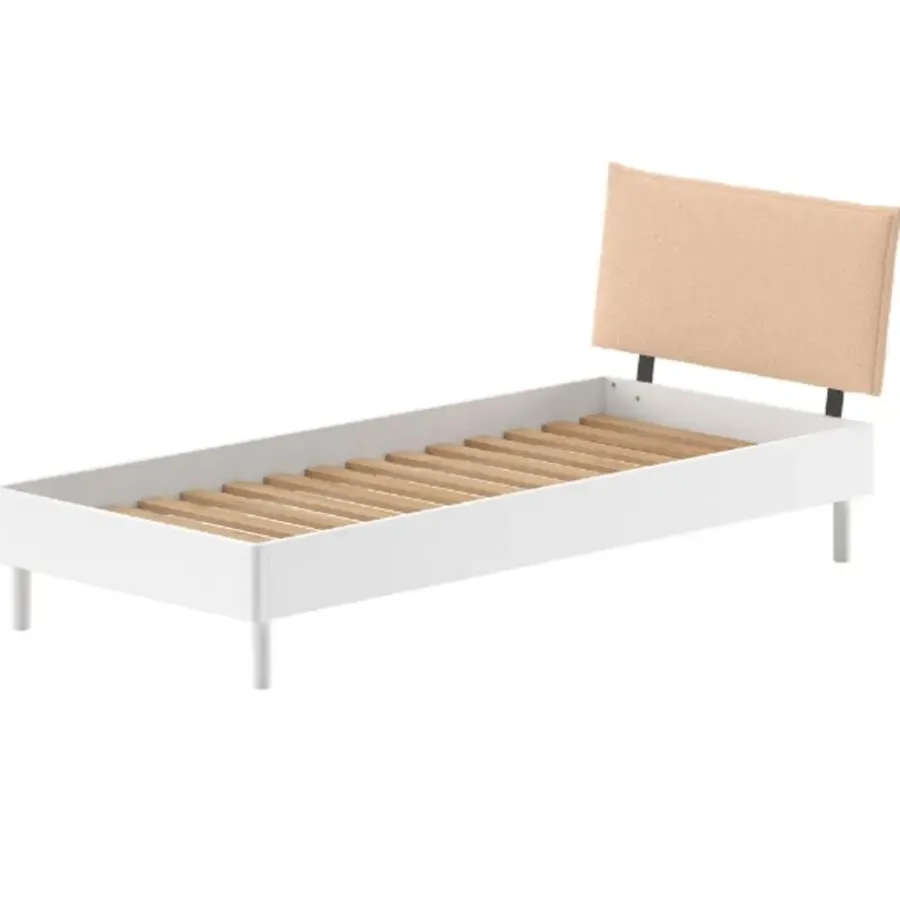 Vipack Eenpersoonsbed Forrest 90x200cm - massief beukenhout - wit/beige