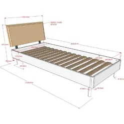 Vipack Eenpersoonsbed Forrest 90x200cm - massief beukenhout - wit/beige