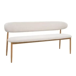 Giga Meubel Eetkamerbank Beige/Naturel - Zithoogte 47cm - 160x55x77cm - Alexia