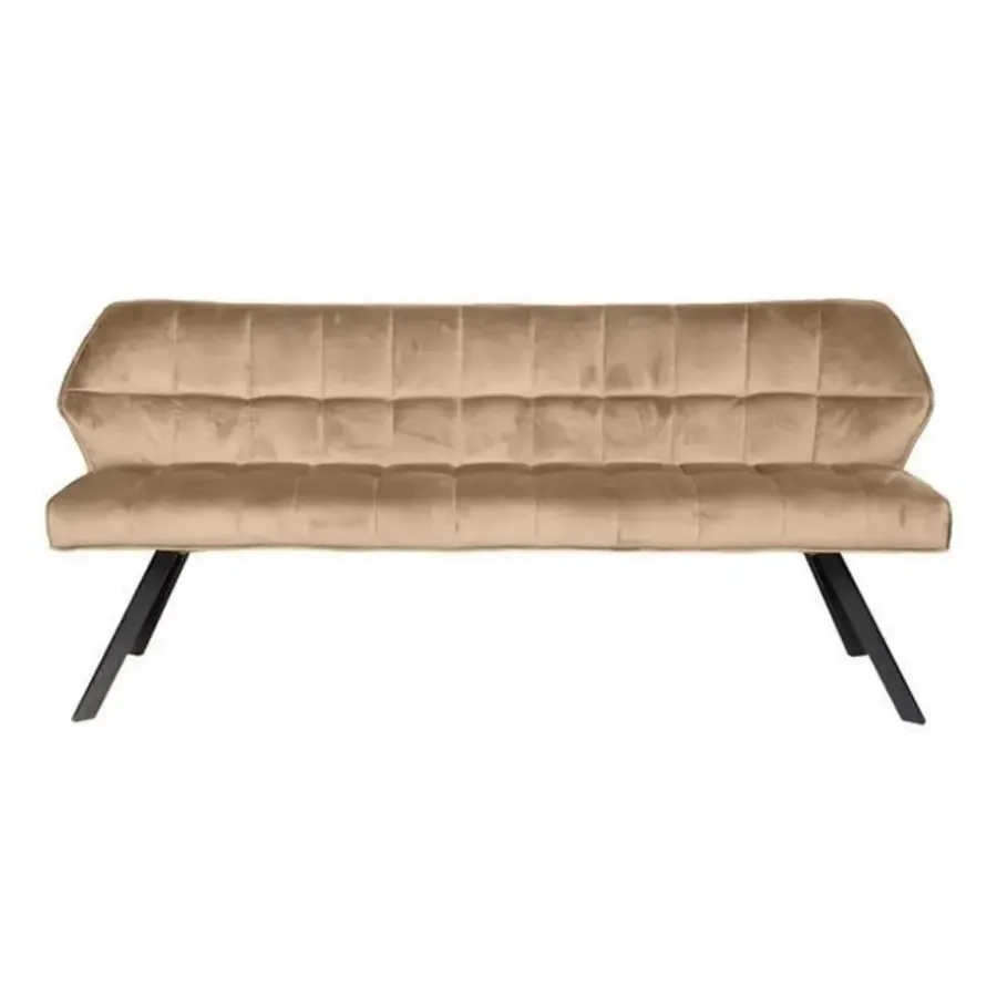 Giga Living Eetkamerbank Champagne Velvet - Metalen Onderstel