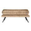 Eetkamerbanken-Dimehouse Eetkamerbank Lino Velvet Stof Champagne 180 cm Geblokt