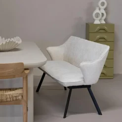 Giga Meubel Eetkamerbank Rechthoek - Beige Stof - 160x60x88cm - Taylor