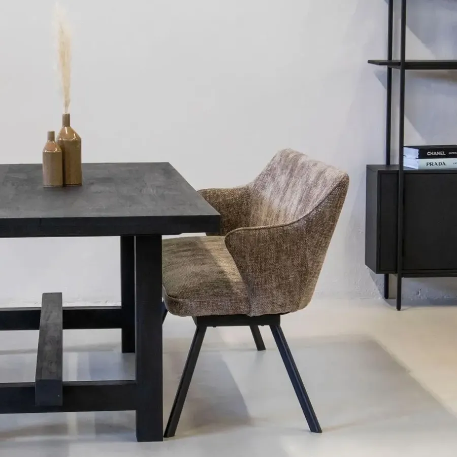 Giga Meubel Eetkamerbank Rechthoek - Taupe Stof - 160x60x88cm - Taylor