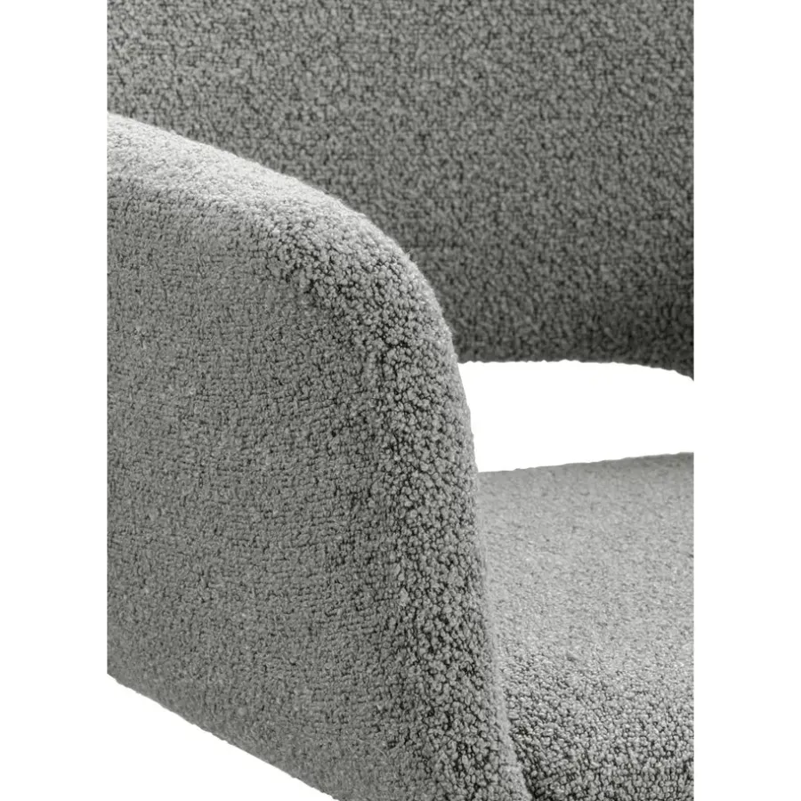 Eetkamerstoelen-Leen Bakker Eetkamerstoel Belle - stof - grijs