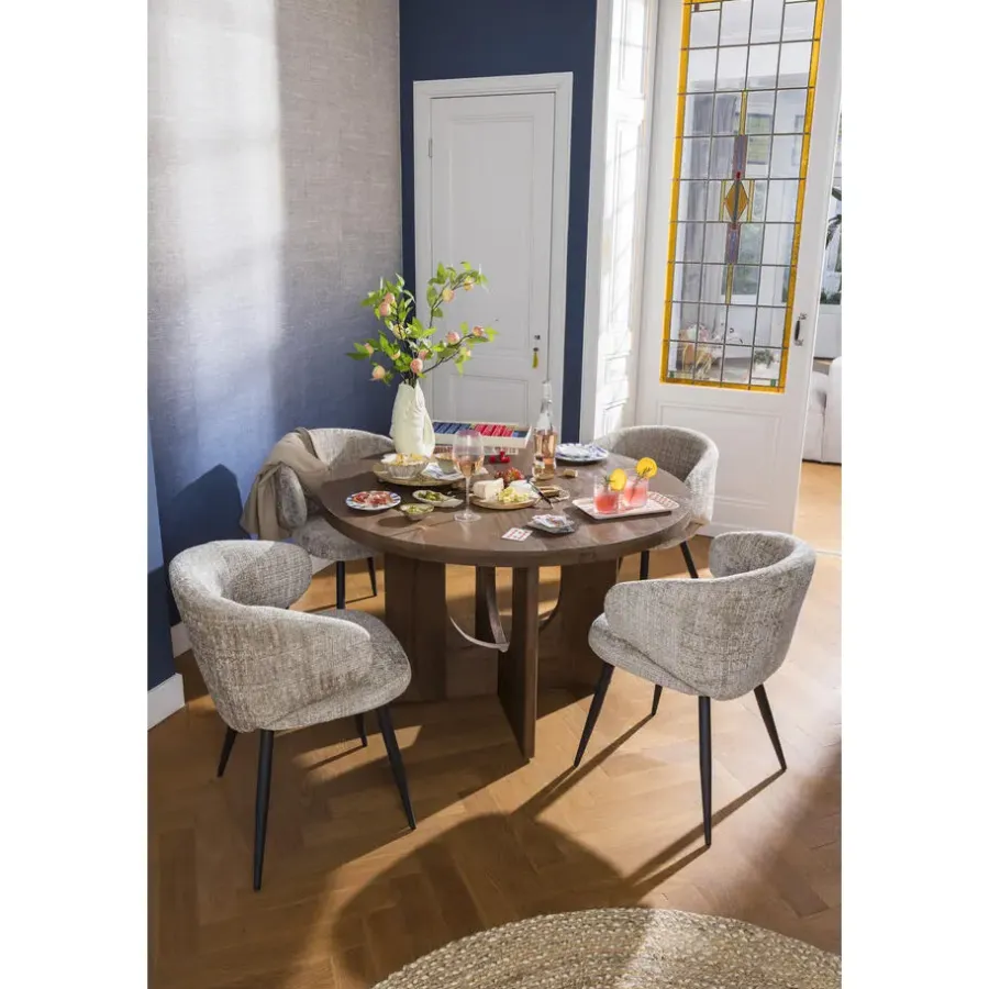 Eetkamerstoelen-Leen Bakker Eetkamerstoel Demi - beige