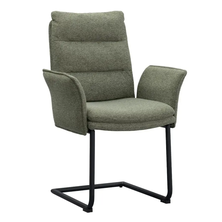 Eetkamerstoelen-Leen Bakker Eetkamerstoel Evi - groen