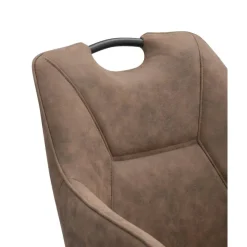 Eetkamerstoelen-Leen Bakker Eetkamerstoel Jesse met armleuning - cognac