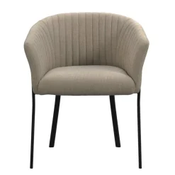 Eetkamerstoelen-Leen Bakker Eetkamerstoel Luigi - stof - zand