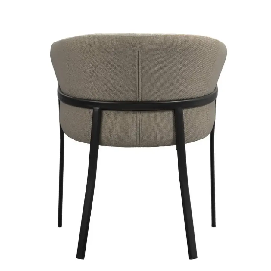 Eetkamerstoelen-Leen Bakker Eetkamerstoel Luigi - stof - zand