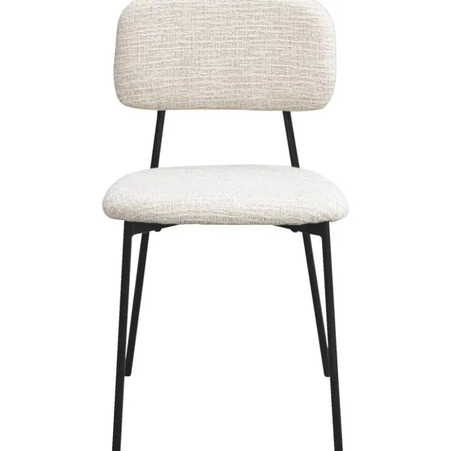 Eetkamerstoelen-Leen Bakker Eetkamerstoel Maud - crème