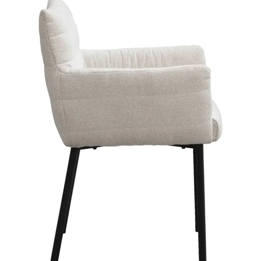 Eetkamerstoelen-Leen Bakker Eetkamerstoel Mees - crème