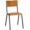 Eetkamerstoelen-Leen Bakker Eetkamerstoel Oscar - hout - bruin/zwart