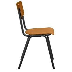Eetkamerstoelen-Leen Bakker Eetkamerstoel Oscar - hout - bruin/zwart
