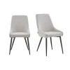 Eetkamerstoelen-Furnihaus Eetkamerstoel Oscar Beige Stof Set van 2