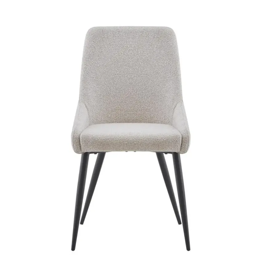 Eetkamerstoelen-Furnihaus Eetkamerstoel Oscar Beige Stof Set van 2