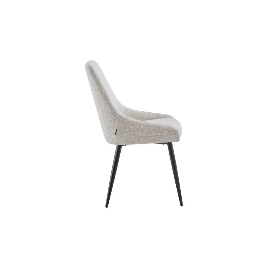Eetkamerstoelen-Furnihaus Eetkamerstoel Oscar Beige Stof Set van 2