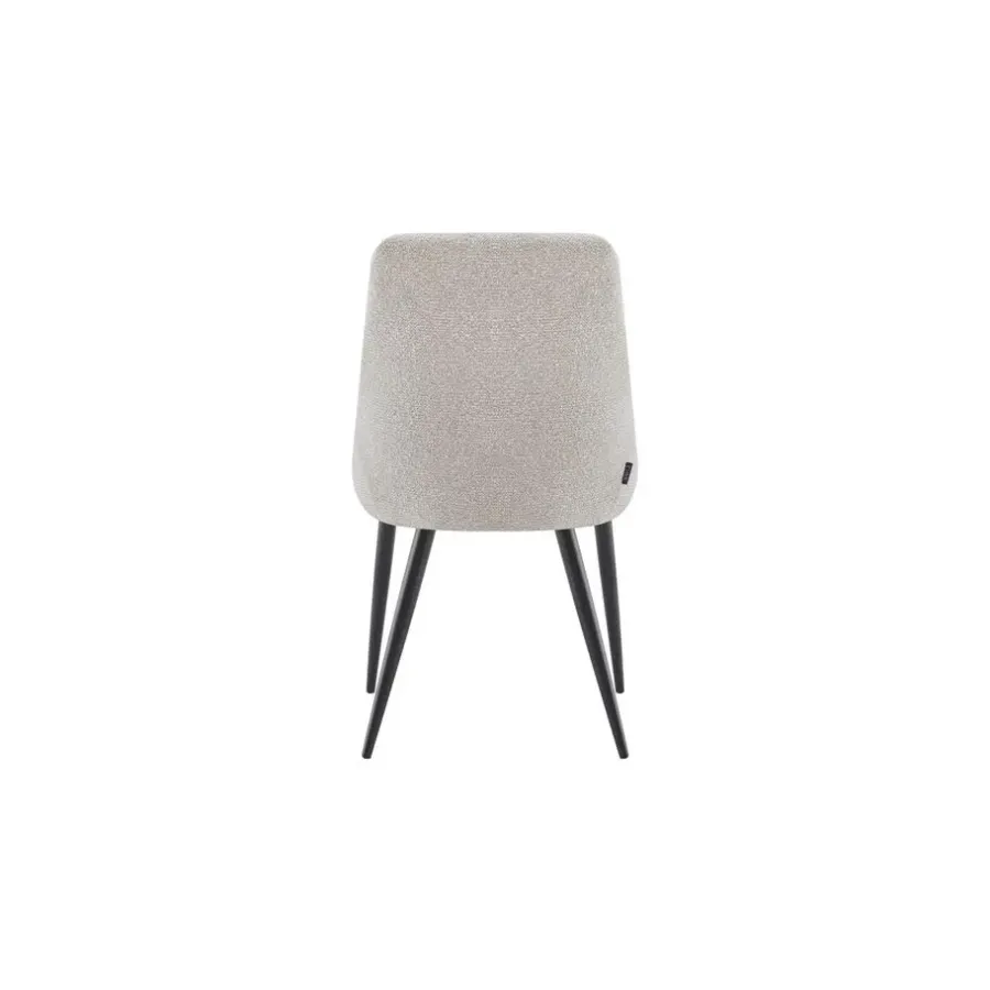 Eetkamerstoelen-Furnihaus Eetkamerstoel Oscar Beige Stof Set van 2