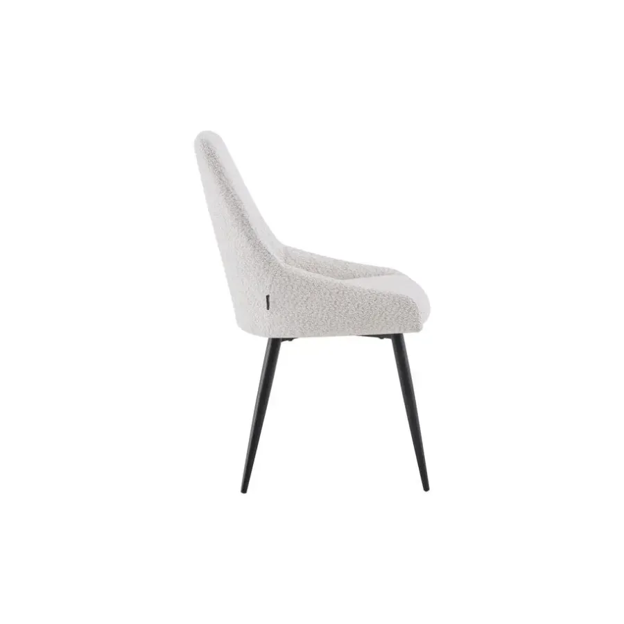 Eetkamerstoelen-Furnihaus Eetkamerstoel Oscar Beige Boucle Set van 6