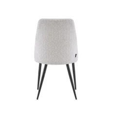 Eetkamerstoelen-Furnihaus Eetkamerstoel Oscar Beige Boucle Set van 6