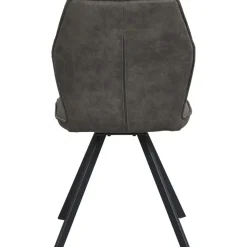Eetkamerstoelen-Leen Bakker Eetkamerstoel Raffy - stof - antraciet