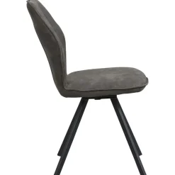 Eetkamerstoelen-Leen Bakker Eetkamerstoel Raffy - stof - antraciet