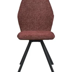 Eetkamerstoelen-Leen Bakker Eetkamerstoel Raffy - stof - wijnrood