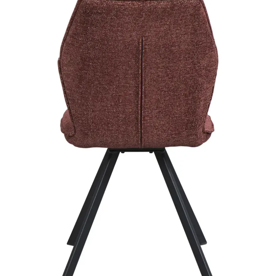 Eetkamerstoelen-Leen Bakker Eetkamerstoel Raffy - stof - wijnrood