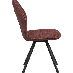 Eetkamerstoelen-Leen Bakker Eetkamerstoel Raffy - stof - wijnrood