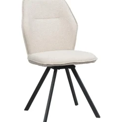 Eetkamerstoelen-Leen Bakker Eetkamerstoel Raffy - stof - beige