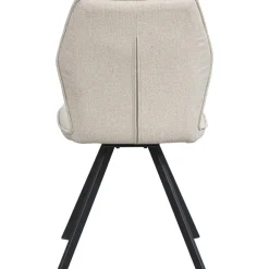 Eetkamerstoelen-Leen Bakker Eetkamerstoel Raffy - stof - beige