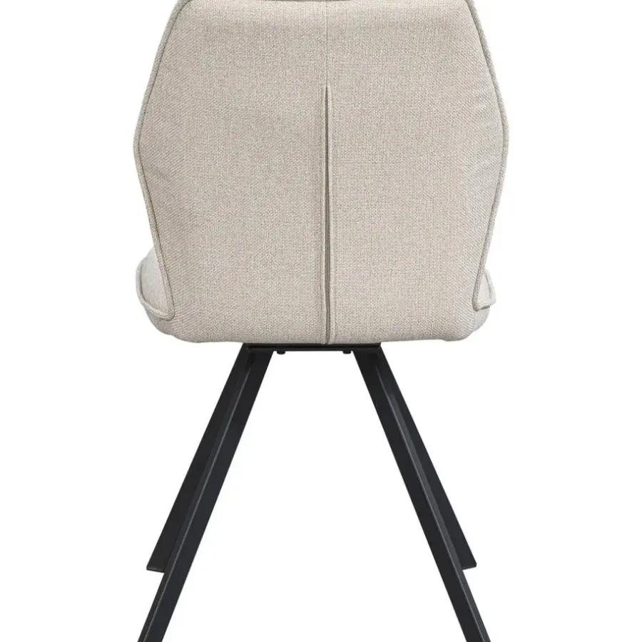 Eetkamerstoelen-Leen Bakker Eetkamerstoel Raffy - stof - beige