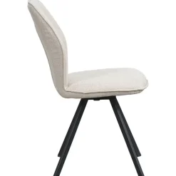 Eetkamerstoelen-Leen Bakker Eetkamerstoel Raffy - stof - beige