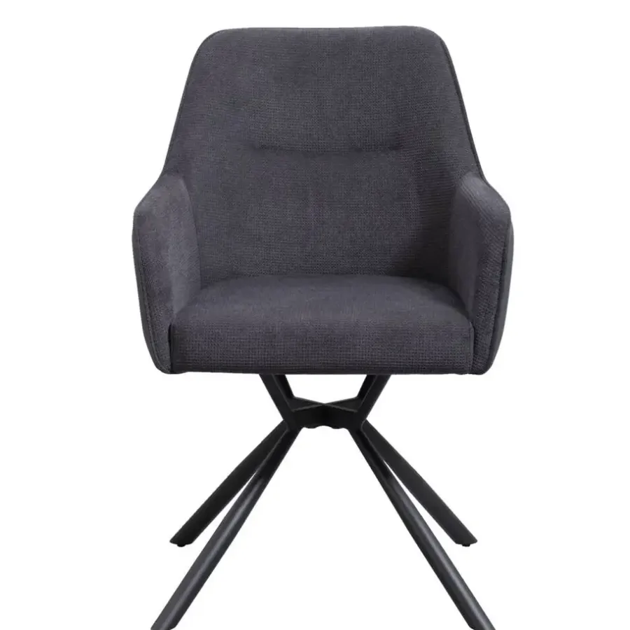 Eetkamerstoelen-Leen Bakker Eetkamerstoel Saar - antraciet