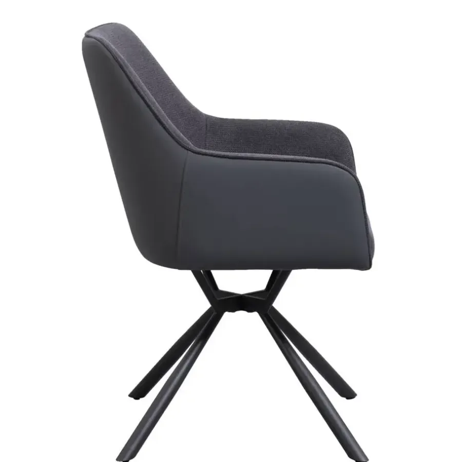 Eetkamerstoelen-Leen Bakker Eetkamerstoel Saar - antraciet
