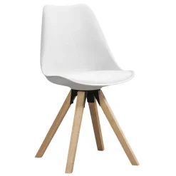 Eetkamerstoelen-Leen Bakker Eetkamerstoel Senja - wit - hout