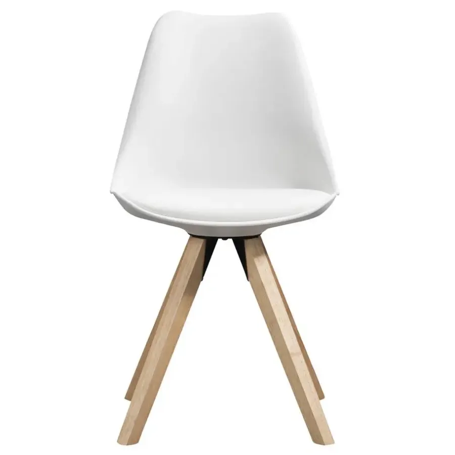 Eetkamerstoelen-Leen Bakker Eetkamerstoel Senja - wit - hout
