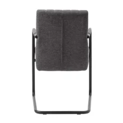 Eetkamerstoelen-Giga Living Eetkamerstoel Stof Donkergrijs - Incl. Armleuning - Trout - Set van 2