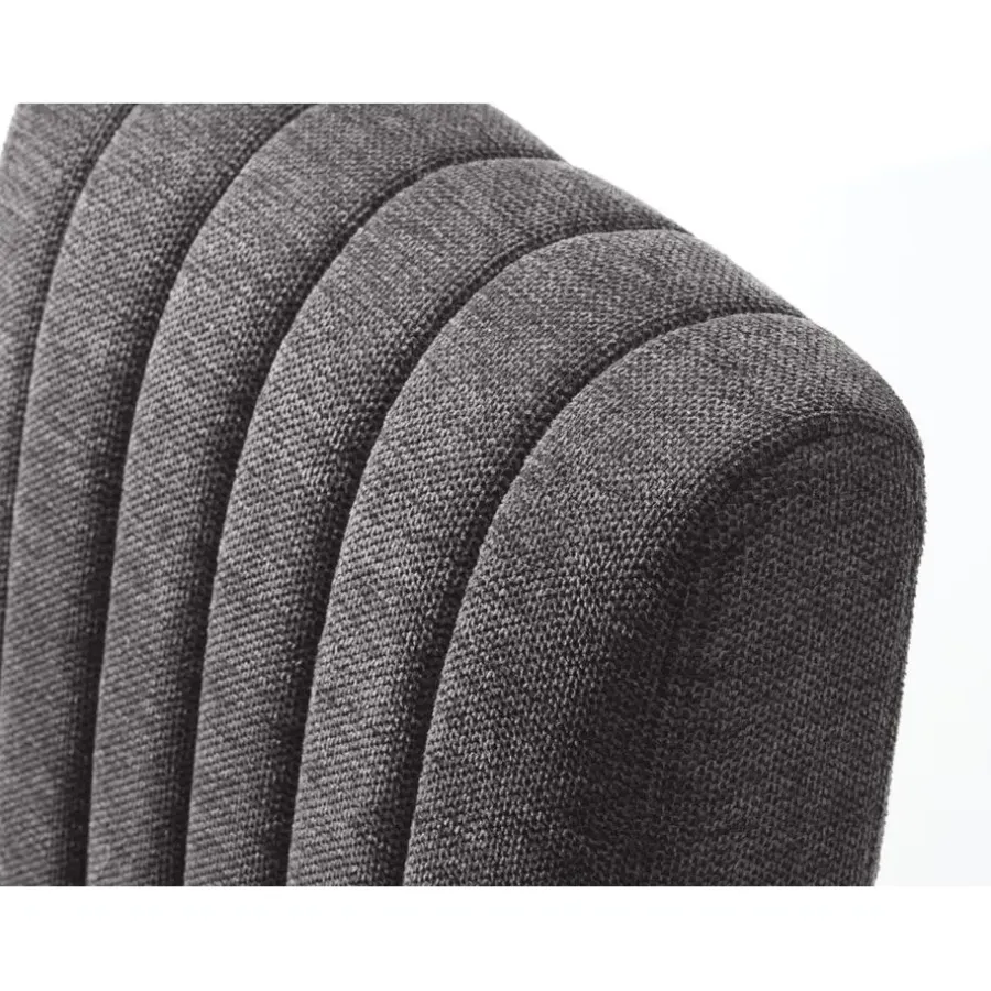 Eetkamerstoelen-Giga Living Eetkamerstoel Stof Donkergrijs - Incl. Armleuning - Trout - Set van 2