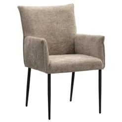 Eetkamerstoelen-Leen Bakker Eetkamerstoel Teun - beige