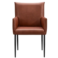 Eetkamerstoelen-Leen Bakker Eetkamerstoel Teun - cognac