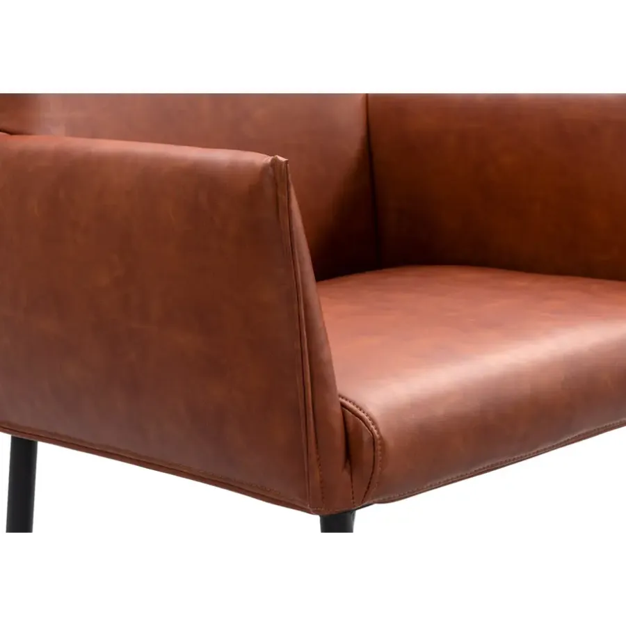 Eetkamerstoelen-Leen Bakker Eetkamerstoel Teun - cognac