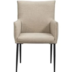 Eetkamerstoelen-Leen Bakker Eetkamerstoel Teun - zand