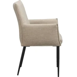 Eetkamerstoelen-Leen Bakker Eetkamerstoel Teun - zand