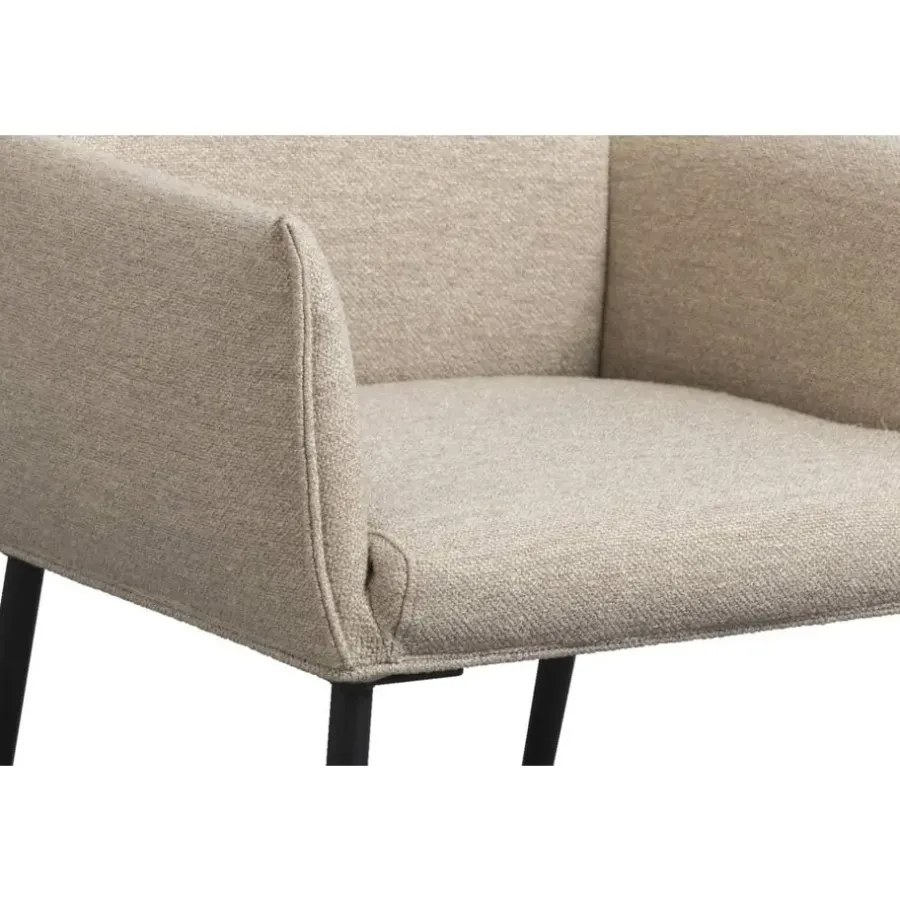 Eetkamerstoelen-Leen Bakker Eetkamerstoel Teun - zand
