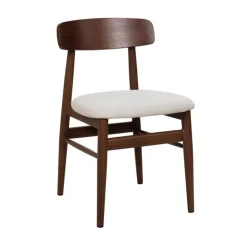 Giga Meubel Eetkamerstoel Walnoot Hout - 45x51x76cm - Zithoogte 47cm - Liza - Set van 2