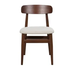 Giga Meubel Eetkamerstoel Walnoot Hout - 45x51x76cm - Zithoogte 47cm - Liza - Set van 2