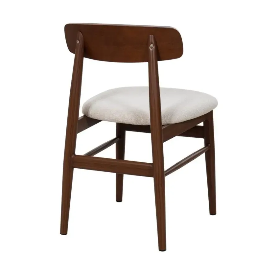 Giga Meubel Eetkamerstoel Walnoot Hout - 45x51x76cm - Zithoogte 47cm - Liza - Set van 2