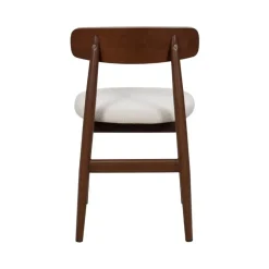 Giga Meubel Eetkamerstoel Walnoot Hout - 45x51x76cm - Zithoogte 47cm - Liza - Set van 2