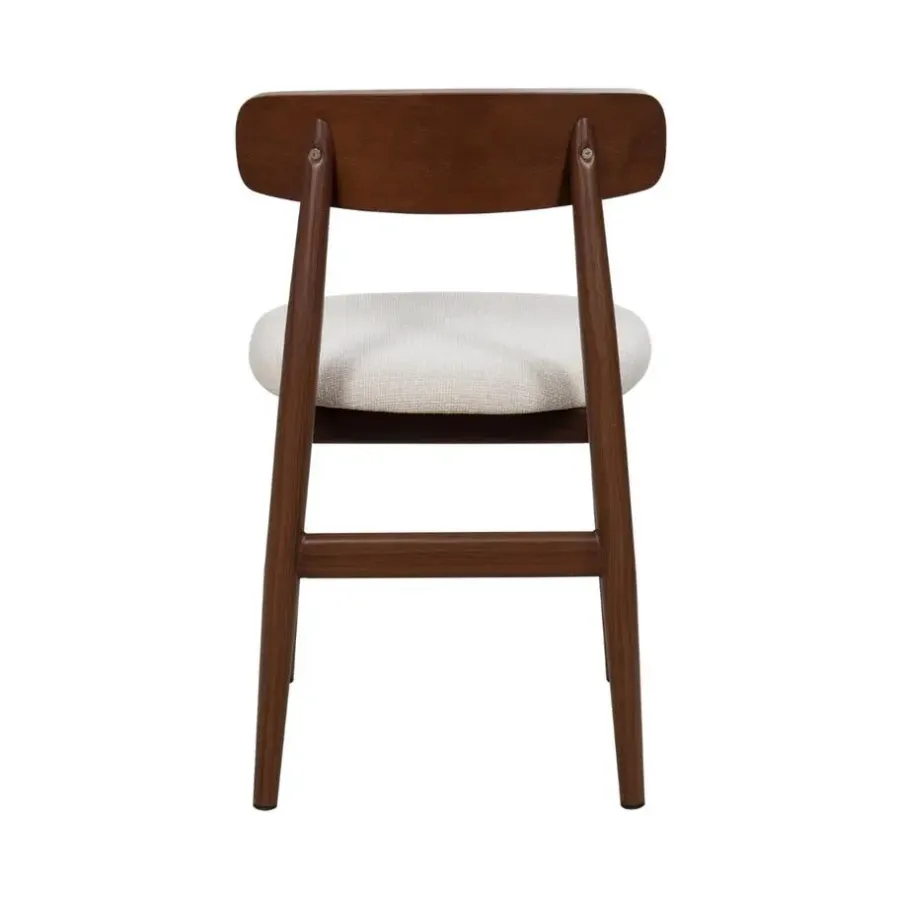 Giga Meubel Eetkamerstoel Walnoot Hout - 45x51x76cm - Zithoogte 47cm - Liza - Set van 2