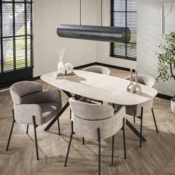 Giga Living Eetkamertafel Keramiek - 180x90x76cm - Deens Ovaal - Ceramic